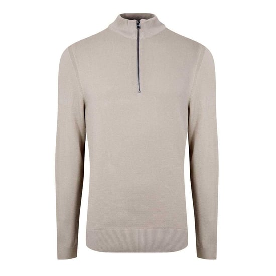 Boss Heren Ebrando-P gebreide trui met halve rits (Licht Beige) - Image 2