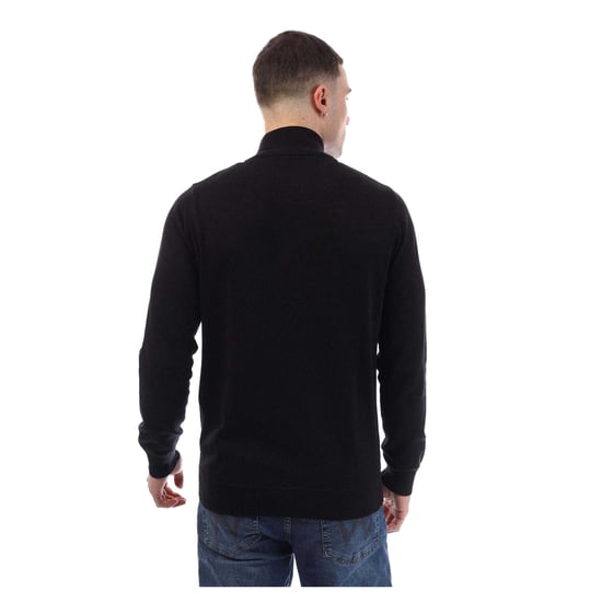 Weekend Offender Mens Paraguay stickad tröja med kvarts dragkedja (Svart) - Image 2