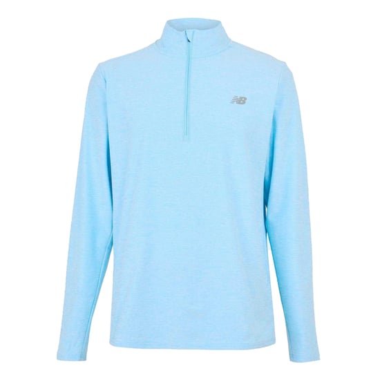 New Balance Mens Space Dye Quarter Zip Top (Sky Blue) - Image 1