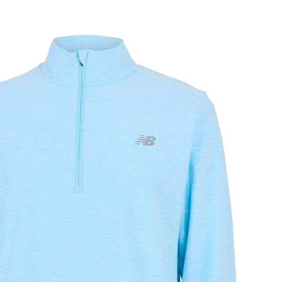 New Balance Mens Space Dye Quarter Zip Top (Sky Blue) - Image 2