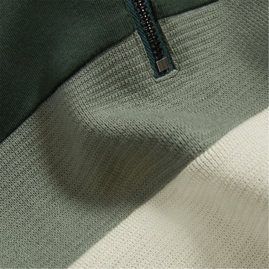 Ted Baker Heren Quarter Zip Fleece Top (Groen) - Image 2