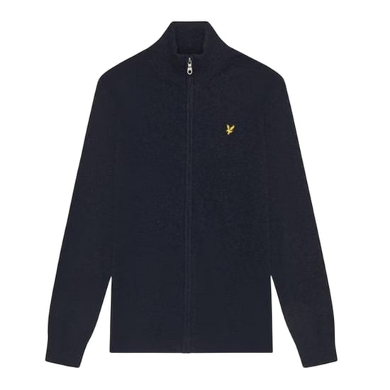 Lyle & Scott Mens Ribbed Zip Neck Long-Sleeved Sweater Top (Navy Marl) - Image 1
