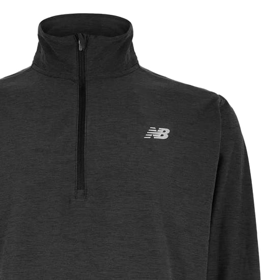 New Balance Mens Space Dye Quarter Zip Top (Black) - Image 2