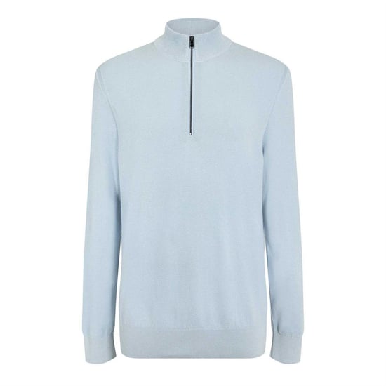 Boss Mens Ebrando-P Knitted Half Zip Jumper (Pastel Blue) - Image 2