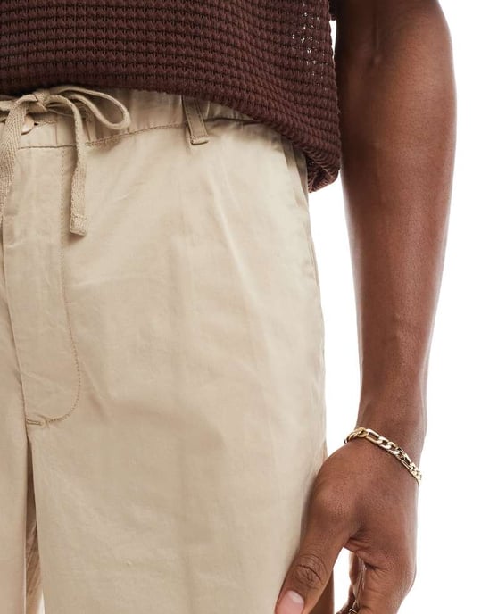 Jack & Jones loose fit chino short in beige - Image 4