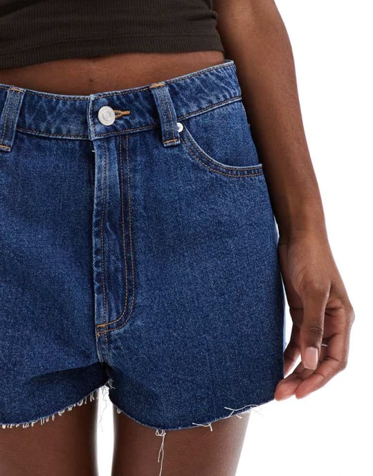 ASOS DESIGN denim A line short in clean midwash blue - Image 4