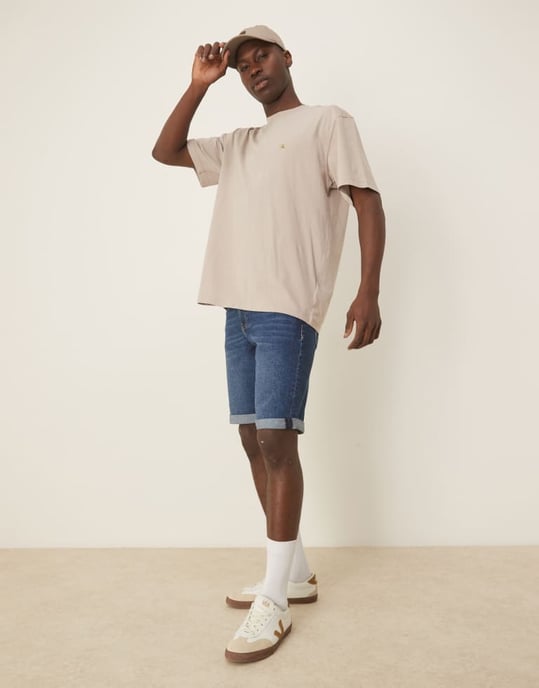 Calvin Klein Jeans slim turn up denim shorts in dark wash - Image 2
