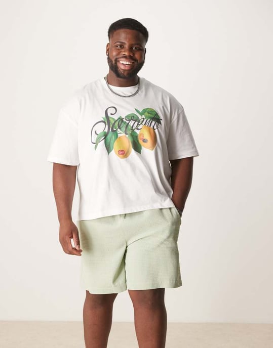 ASOS DESIGN mid length waffle short in green - Image 2