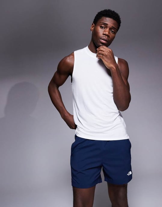 The North Face 24/7 5\ logo shorts in navy" - Image 3