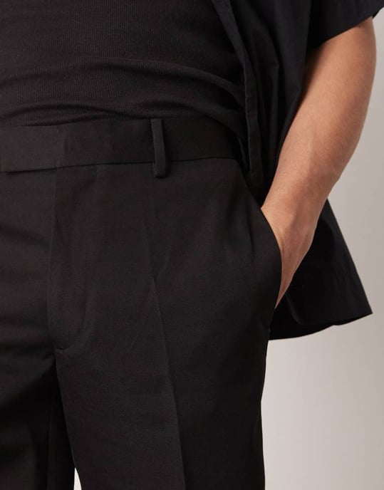 ASOS DESIGN smart straight leg shorts in black - Image 3
