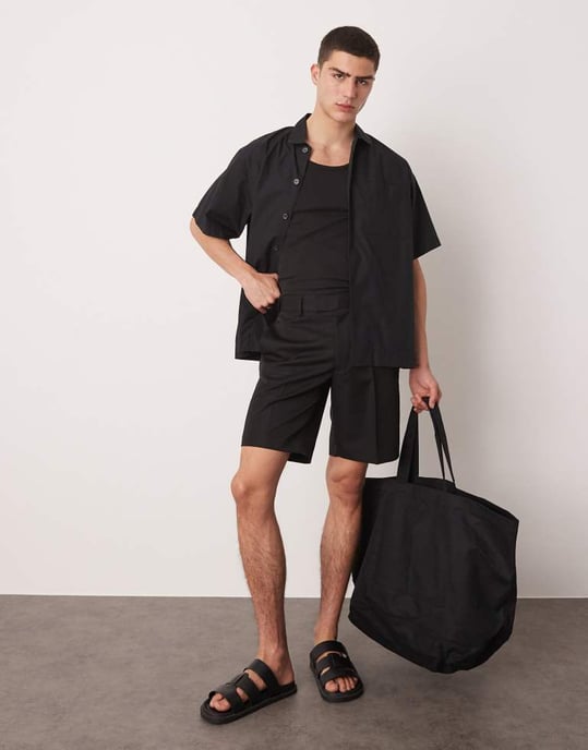ASOS DESIGN smart straight leg shorts in black - Image 4