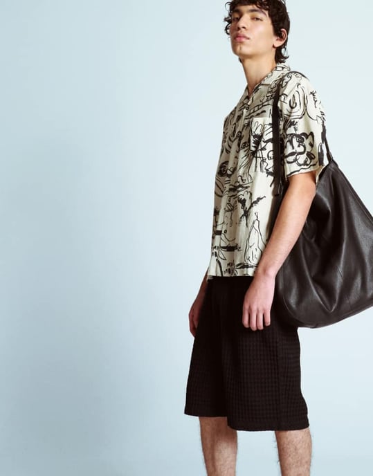 Topman textured grid check short co-ord in black - Image 1
