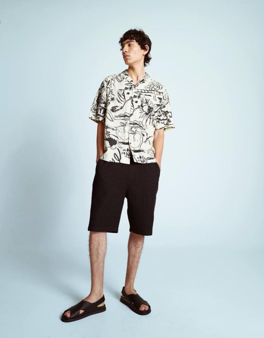 Topman textured grid check short co-ord in black - Image 2
