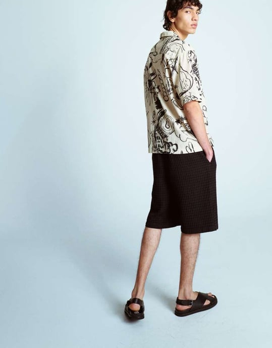 Topman textured grid check short co-ord in black - Image 4