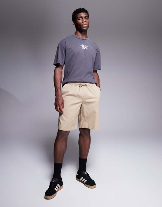 ADPT loose fit chino short in beige - Image 1