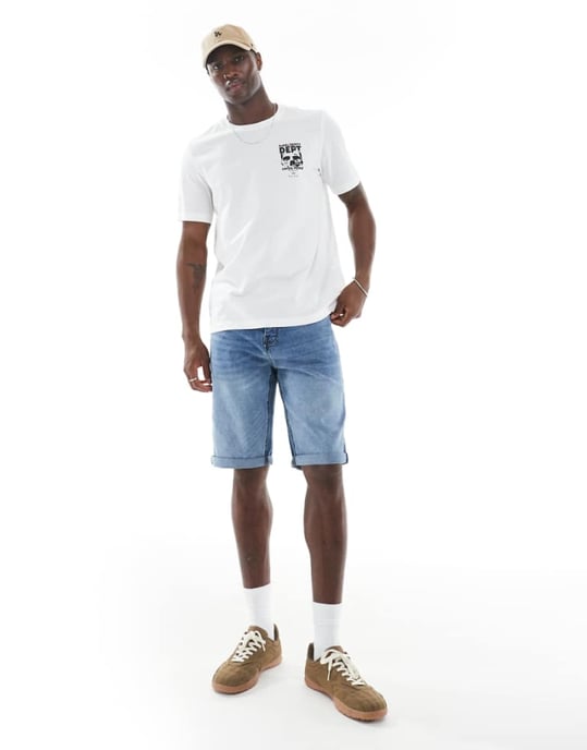 French Connection classic denim shorts in light wash blue - Image 1