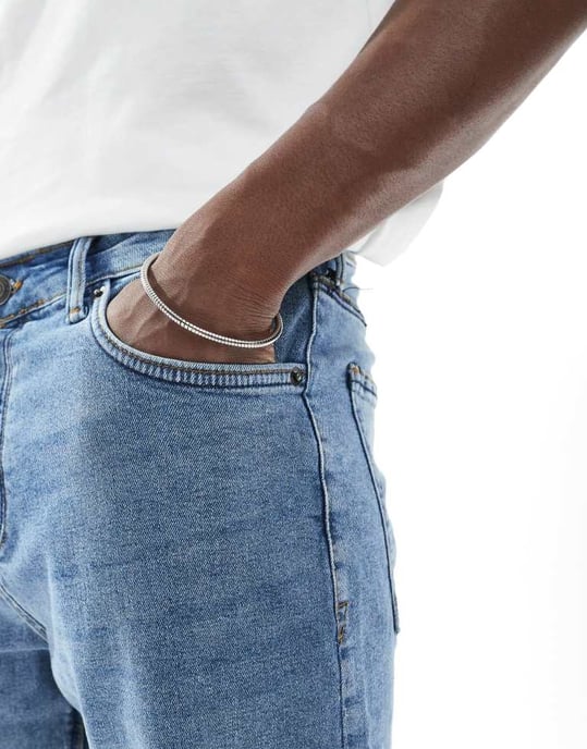 French Connection classic denim shorts in light wash blue - Image 3