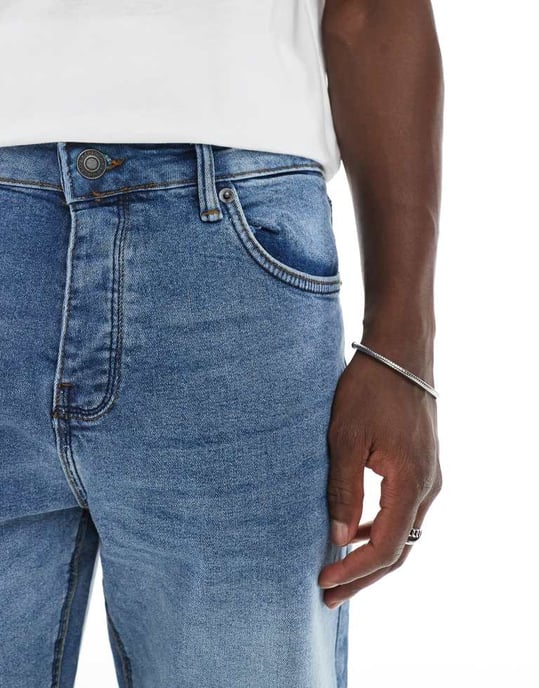 French Connection classic denim shorts in light wash blue - Image 4