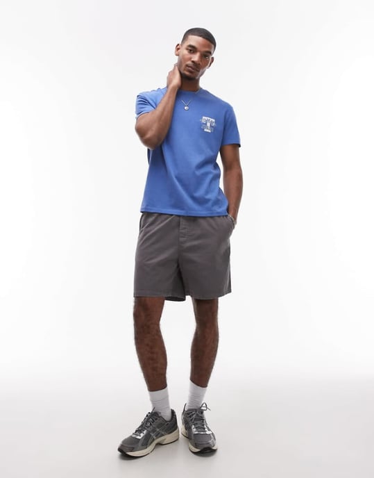 Tommy Jeans loose twill shorts in charcoal grey - Image 1