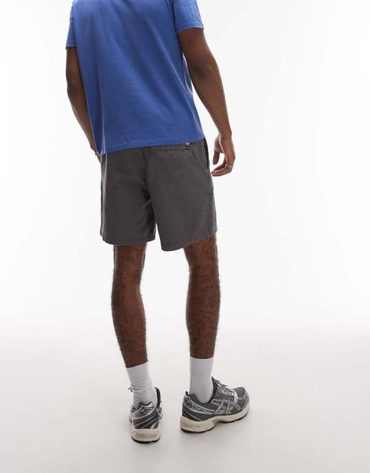 Tommy Jeans loose twill shorts in charcoal grey - Image 4