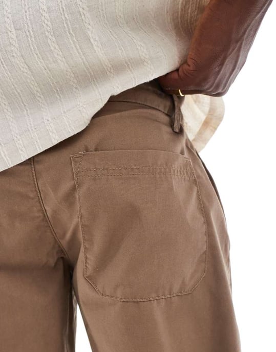 ONLY & SONS loose fit chino shorts in brown - Image 3