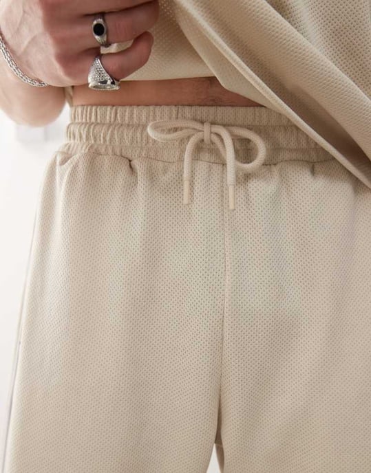 Umbro panelled mesh shorts in beige - Image 3