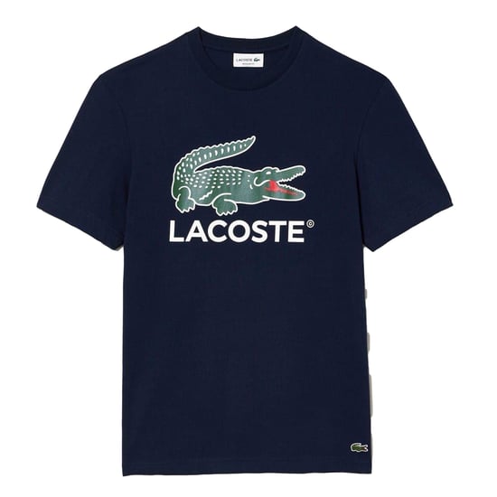 Lacoste Mens Crocodile Print Regular T-Shirt (Navy) - Image 2