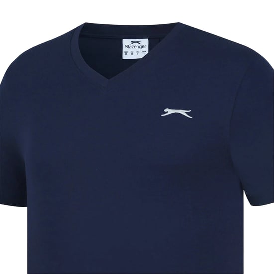 Slazenger Heren Geborduurd Logo Katoenen T-Shirt (Marine) - Image 3