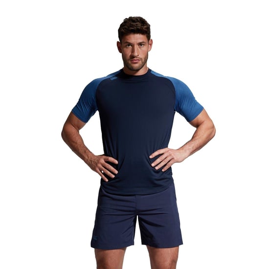 Canterbury Mens Elt Crew Neck Slim Raglan Athletic T-Shirt (Navy Marl) - Image 4