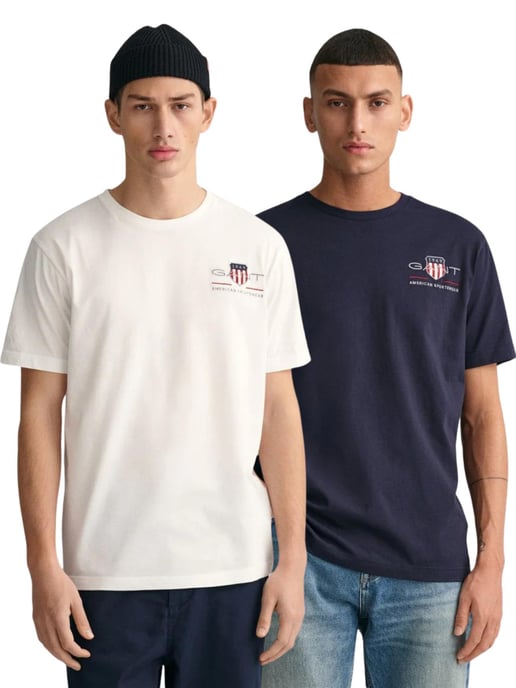 Gant | 2 Pack Mens Embroidered Archive Shield T-Shirt - Image 1