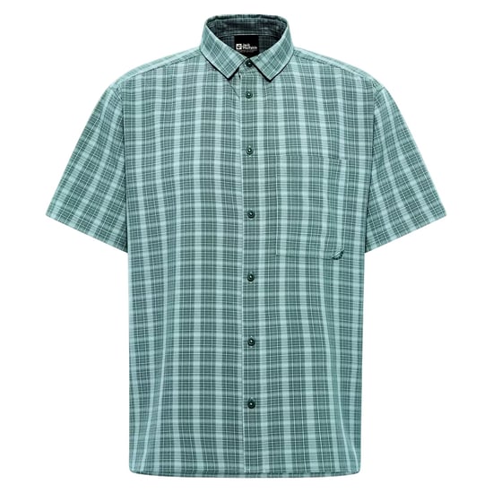 Jack Wolfskin Mens Checked Relaxed Fit T-Shirt (Dark Navy) - Image 2