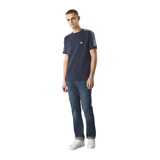 Pretty Green Mens Paisley Taped T-Shirt (Navy) - Image 4