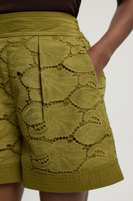 Cutwork Cotton Woven Short - Image 4