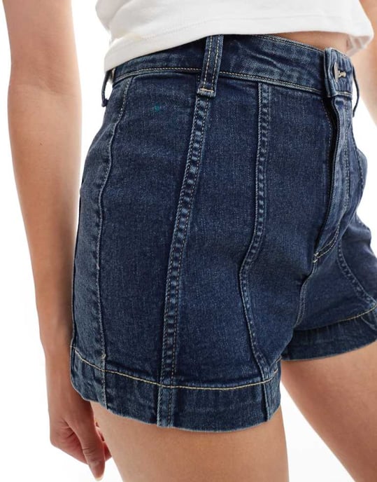 Cotton On high rise micro denim short in seaside blue - Image 4