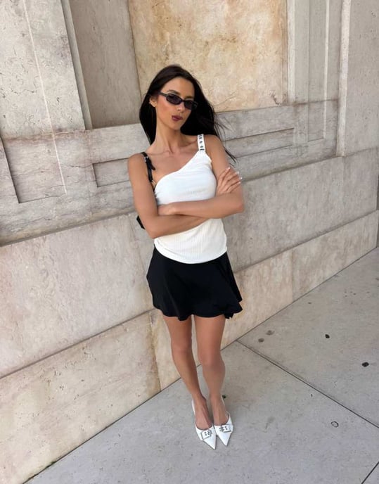 Labelrail x Barbara Ines skirt overlay shorts in black - Image 1