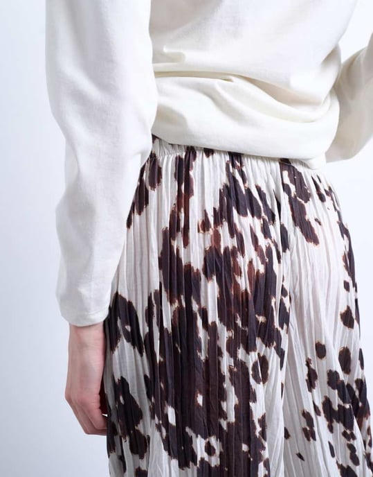 Topshop crinkle wide leg trousers in cow print - Image 4