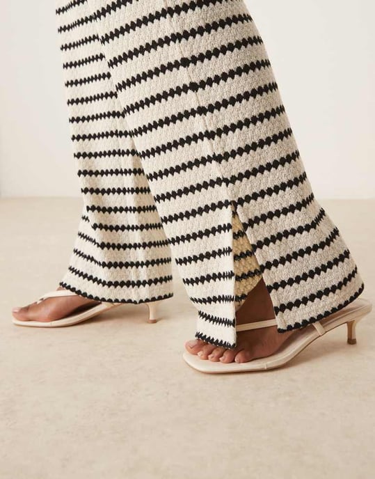Nobody's Child textured stripe wide leg trousers co-ord in mono - Image 4