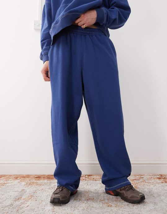 COLLUSION baggy relaxed jogger in washed navy - Image 4