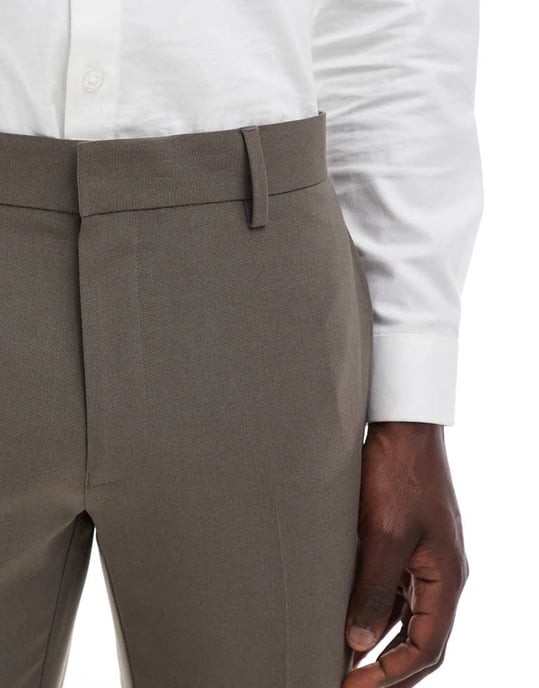 ASOS DESIGN skinny suit trousers in mink brown - Image 2