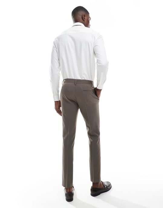 ASOS DESIGN skinny suit trousers in mink brown - Image 4