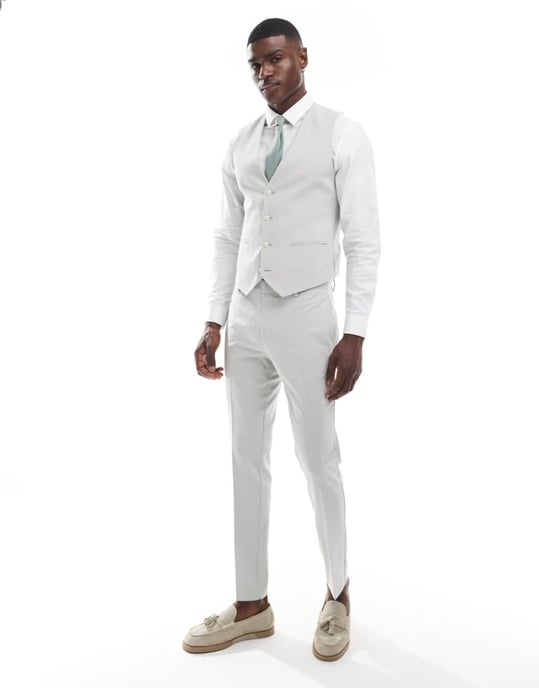 ASOS DESIGN skinny suit trousers in light grey - Image 1