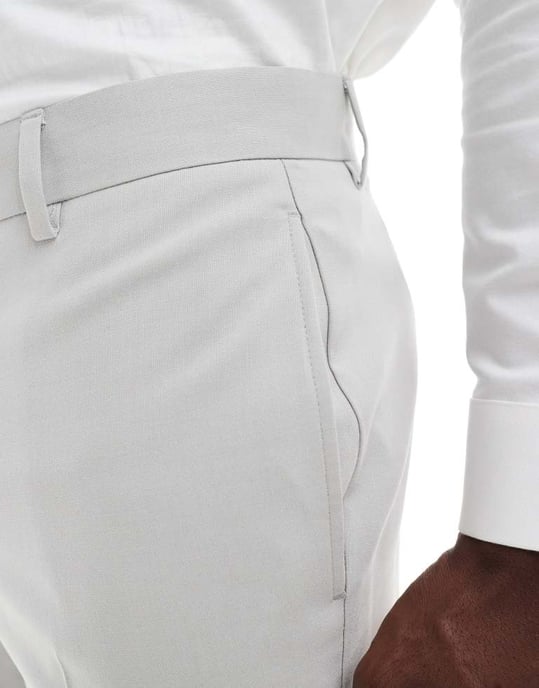 ASOS DESIGN skinny suit trousers in light grey - Image 2