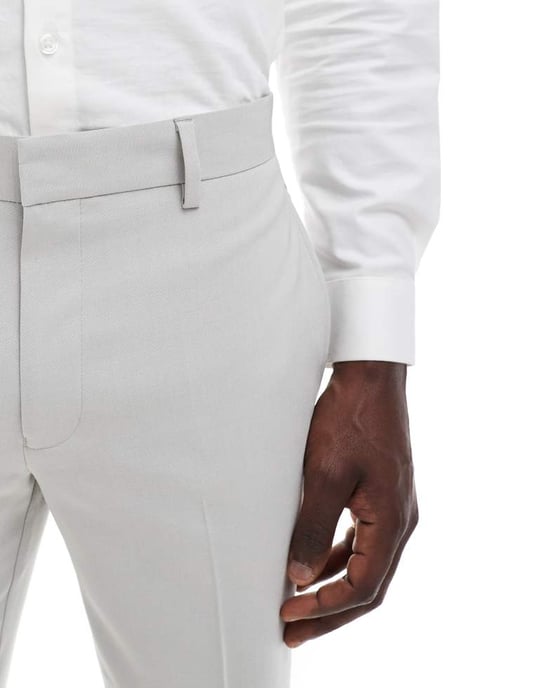 ASOS DESIGN skinny suit trousers in light grey - Image 3