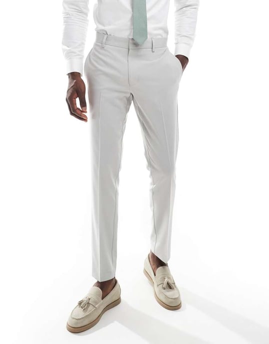 ASOS DESIGN skinny suit trousers in light grey - Image 4
