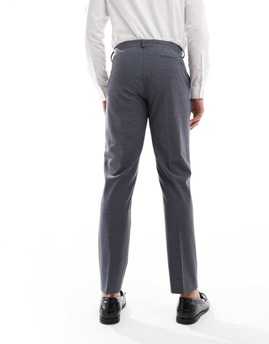 ASOS DESIGN washable slim suit trousers with lightweight worsted wool in charcoal - Image 2