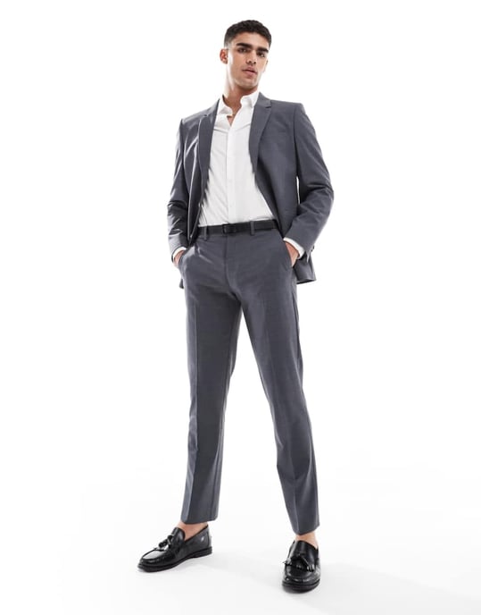 ASOS DESIGN washable slim suit trousers with lightweight worsted wool in charcoal - Image 3
