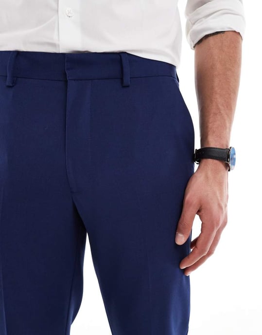 ASOS DESIGN slim suit trousers in navy - Image 3