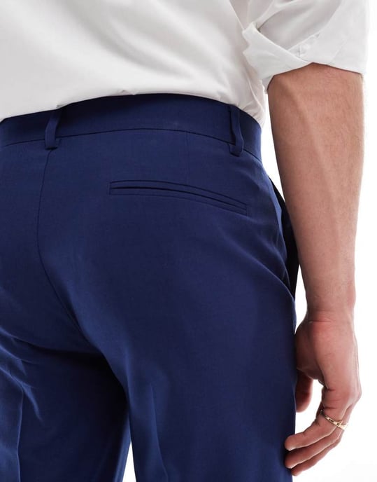 ASOS DESIGN slim suit trousers in navy - Image 4