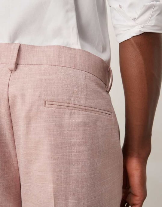 ASOS DESIGN wedding skinny suit trousers in pink texture - Image 2