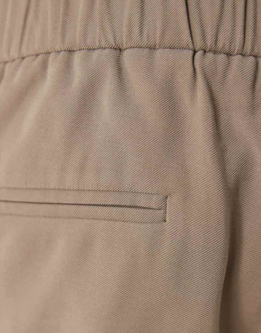 ASOS DESIGN elasticated straight leg suit trousers in stone - Image 3